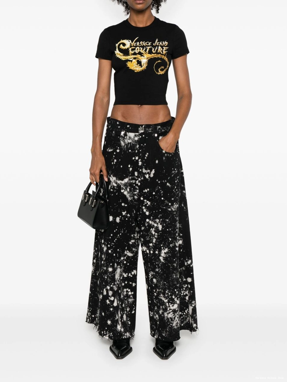 Cheap Women Couture Chromo Versace Jeans cropped Couture T-shirt 0715